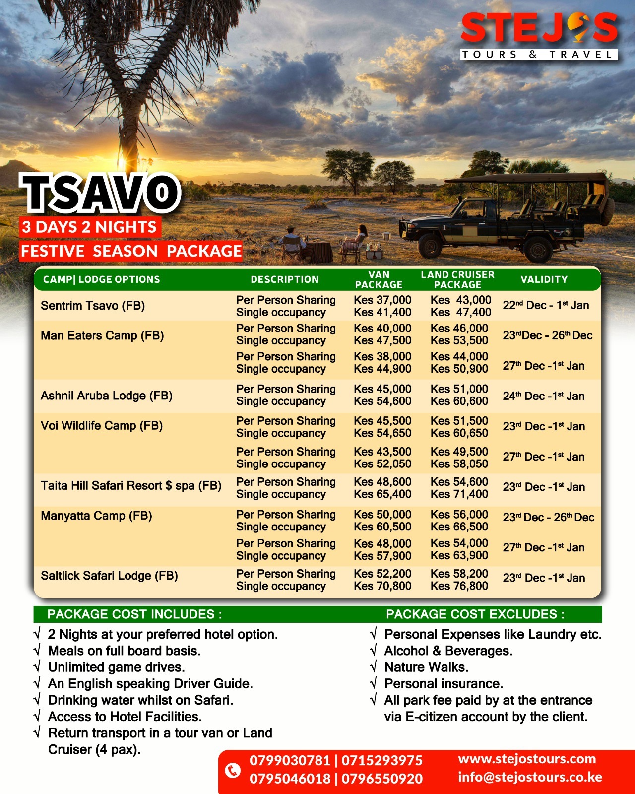 Tsavo packages 2025 price