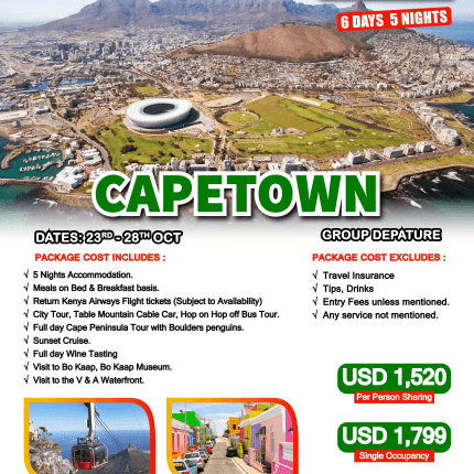 Cape Town Packages from Kenya