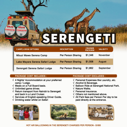Serengeti safari package prices