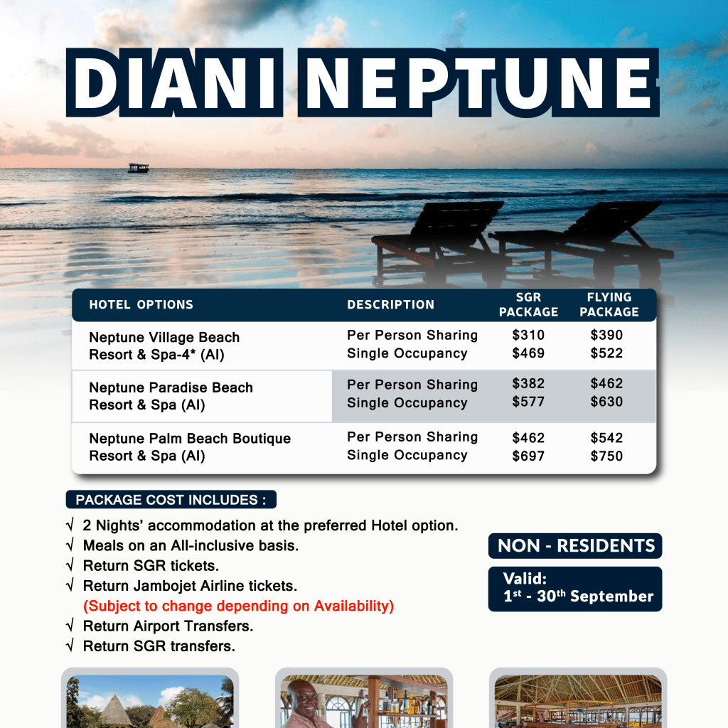 Diani packages from Nairobi 2025