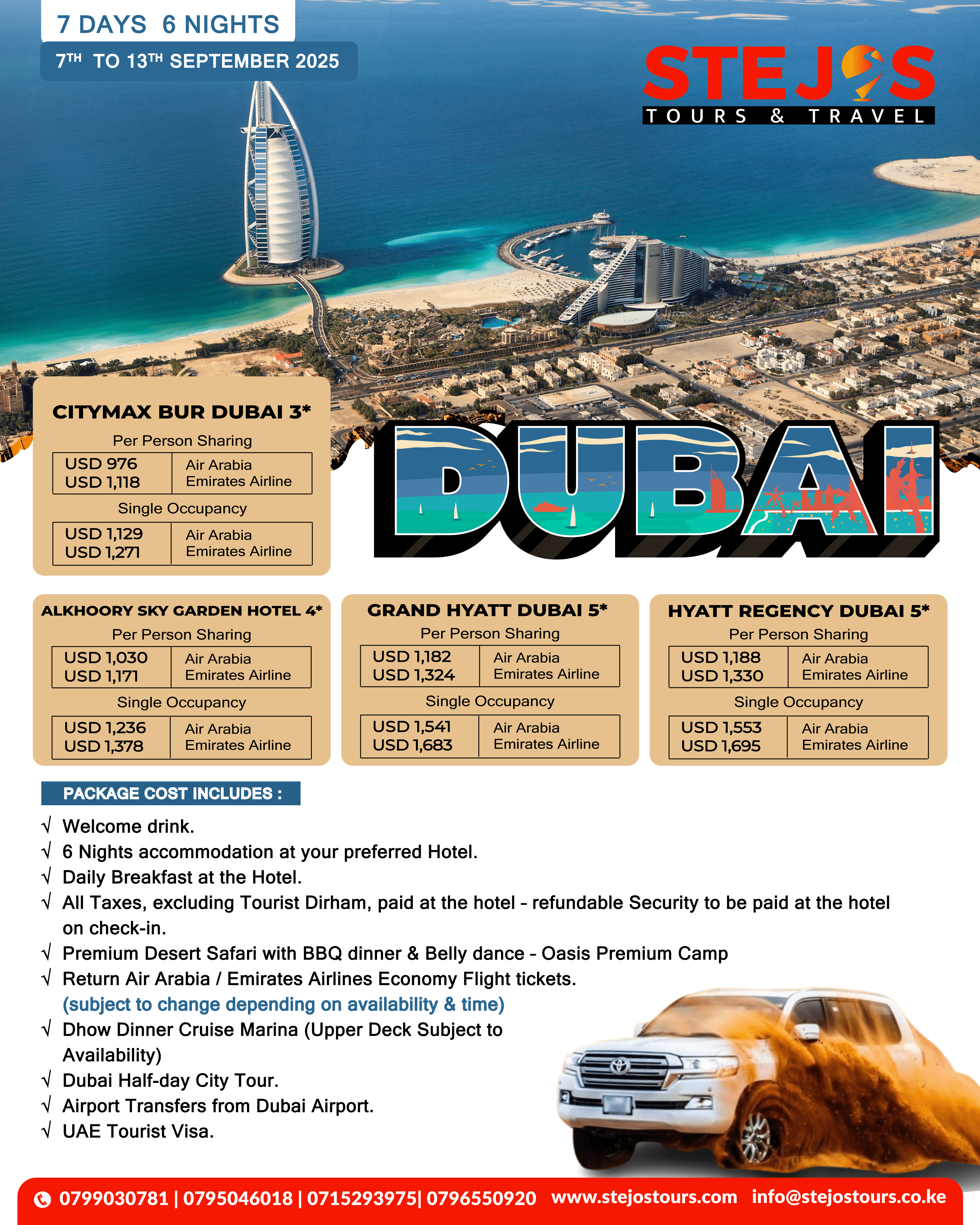 Dubai tour package cost